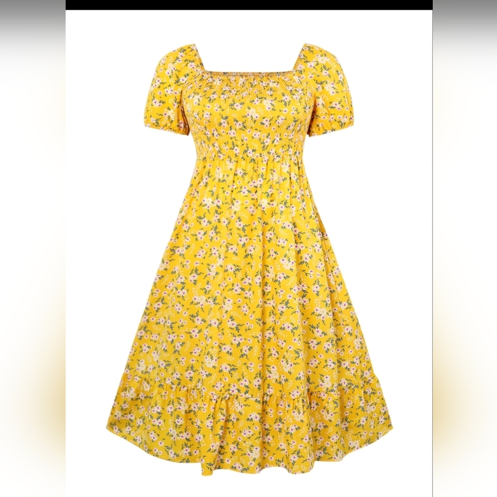 Dainty Floral yellow dress size 20W